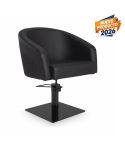 Sillón hidráulico de corte acolchado con base cuadrada negra Modelo Eyra B-BS Negro