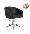Sillón hidráulico de corte acolchado con base de estrella plateada Modelo Eyra B-F Negro