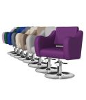 Sillón Corte de Peluquería con reposabrazos curvados Modelo Frida - Color y base personalizada
