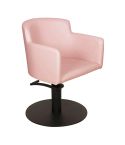 Sillón hidráulico de peluquería con base redonda Modelo Goya Rosa