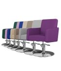 Sillón Corte de Peluquería con Reposabrazos Modelo Iris - Color y base personalizada