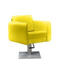 Sillón hidráulico de corte de linea cuadrada con reposabrazos Modelo Jean Claude Olivier Amarillo