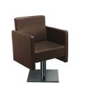 Sillón hidráulico de corte de linea cuadrada con reposabrazos Modelo Kubic Marrón Chocolate
