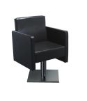 Sillón hidráulico de corte de linea cuadrada con reposabrazos Modelo Kubic Negro