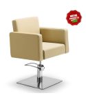 Sillón hidráulico de corte con base cuadrada y reposabrazos Modelo Lera Cream