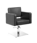 Sillón hidráulico de corte con base cuadrada y reposabrazos Modelo Lera Black