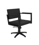 Sillón hidráulico de corte Vintage con base de estrella negra y reposabrazos negros Modelo Ocean B-BF-U