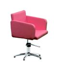 Sillón corte de Peluquería con base de estrella y reposabrazos Modelo Pin Up Rosa