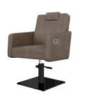 Sillón hidráulico de corte reclinable con cabezal Modelo Versa Plus Marrón grisáceo Liso - Base negra a elegir