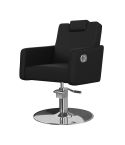Sillón hidráulico de corte reclinable con cabezal Modelo Versa Plus Negro Mate Liso - Base a elegir