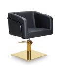 Sillón Corte de Peluquería con base metálica y reposabrazos Modelo Egan B - Base dorada a elegir