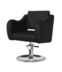 Sillón Corte de Peluquería con reposabrazos curvados Modelo Frida Negro - Base a elegir