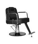 Sillón Barbero hidráulico reclinable con reposapiés metálico Modelo Layer Negro