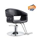 Sillón hidráulico de corte de linea curvada con reposapies Modelo Marconi Black