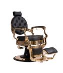 Sillón Clásico de Barbero hidráulico estilo Retro Vintage con reposapies integrado Modelo Buzz Gold Negro
