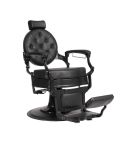 Sillón Clásico de Barbero hidráulico estilo Retro Vintage con reposapies integrado Modelo Buzz Black Negro