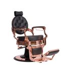 Sillón Clásico de Barbero hidráulico estilo Retro Vintage con reposapies integrado Modelo Buzz Rose color Negro