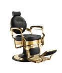 Sillón Clásico de Barbero hidráulico estilo Retro Vintage con reposapies integrado Modelo Caesar Gold