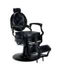 Sillón Clásico de Barbero hidráulico estilo Vintage con reposapies integrado Modelo Check B Negro
