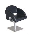 Sillón hidráulico de peluquería con base cuadrada Modelo Doda - Color Negro