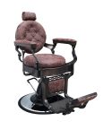 Sillón Clásico de Barbero hidráulico estilo Retro Vintage Modelo Olympo Marrón