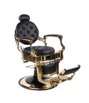 Sillón Clásico de Barbero hidráulico estilo Vintage con reposapies integrado Modelo Perfido Gold