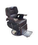 Sillón Barbero hidráulico con reposabrazos, reposacabezas y reposapies integrado Modelo LBH-07M - color marrón