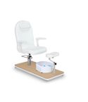 Sillón de Pedicura giratorio con bañera de pies y reposapiés Modelo Aqua Clear Oak