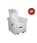 Sillón de Pedicura SPA tapizado en PU con reposapies regulable Modelo Aventur White