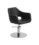 Sillón hidráulico de corte de linea curva con Base redonda inox. plateada Modelo Wedge Round Inox. Silver