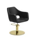 Sillón hidráulico de corte de linea curva con Base redonda inox. dorada Modelo Wedge Round Inox. Gold