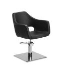 Sillón hidráulico de corte de linea curva con Base redonda inox. plateada Modelo Wedge Square Inox. Silver