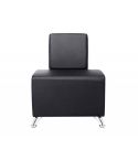 Sofá de espera individual para recepción con respaldo Modelo Bob + Jay - color negro