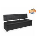 Sofá de espera para recepción 4 plazas con respaldo y almacenaje interno Modelo Tarek /01 Negro