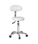 Taburete ergonómico con respaldo regulable en altura Fast+ Modelo 1023AB2 Blanco Weelko