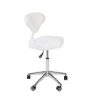 Taburete ergonómico regulable en altura con respaldo envolvente Modelo Opy Blanco