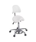 Taburete ergonómico con respaldo regulable en altura e inclinación Noble Feet Modelo A26.1025F - Color Blanco