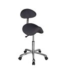 Taburete Pony ergonómico con Forma de silla de montar y respaldo ovalado Modelo Obsi Back Gris oscuro