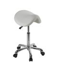 Taburete Pony ergonómico con Forma de silla de montar Modelo Obsi Blanco