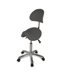 Taburete Pony ergonómico regulable en altura con respaldo envolvente Modelo Zeo Back Gris oscuro