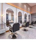 Tocador de Peluquería ovalado estilo Moderno sin marco con espejo LED 170x70 cm