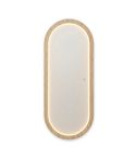 Tocador de Peluquería ovalado estilo Moderno con espejo LED y marco Oak Modelo Lume