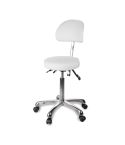 Taburete ergonómico regulable en altura con respaldo envolvente Modelo Zin Back Blanco