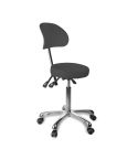 Taburete ergonómico regulable en altura con respaldo envolvente Modelo Zin Back gris oscuro