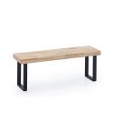 Banco Asiento negro con patas metálicas y tablero de Roble Nordish claro Modelo Loft