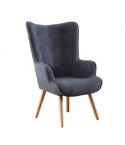 Sillón Butaca Tejido Gris con patas metálicas Modelo Voss Griss