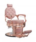 Sillón Clásico de Barbero hidráulico estilo Retro Vintage con reposapies integrado Modelo Buzz Rose color Rosa