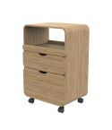 Carrito de estética de madera con cajones y compartimento central Modelo Tidy Marrón
