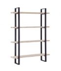 Mueble Estantería Alta con estantes Roble Nordish y Negro Modelo Esteven