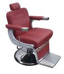 Sillón Barbero Vintage hidráulico reclinable y giratorio con reposabrazos Modelo Glory Granate